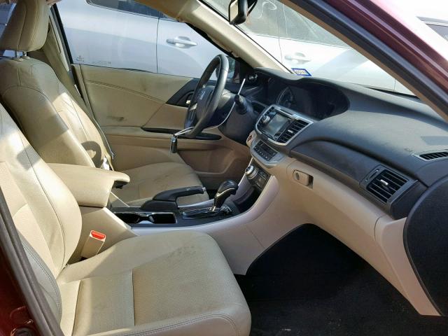 1HGCR2F88DA265312 - 2013 HONDA ACCORD EXL BURGUNDY photo 5