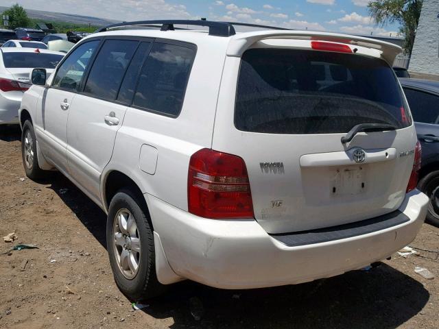 JTEGF21A220057847 - 2002 TOYOTA HIGHLANDER WHITE photo 3