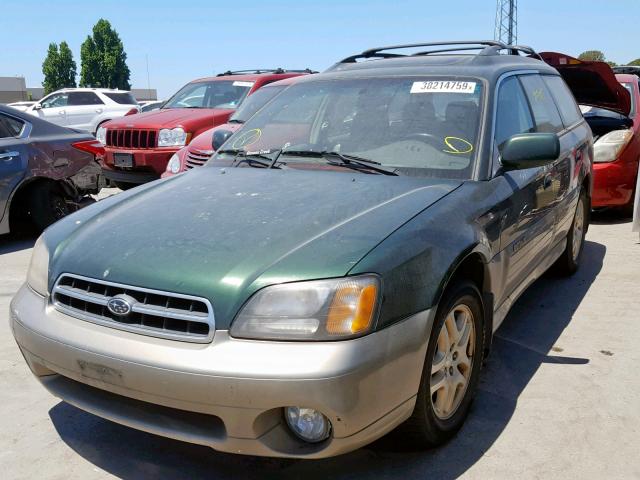 4S3BH6869Y7621169 - 2000 SUBARU LEGACY OUT GREEN photo 2