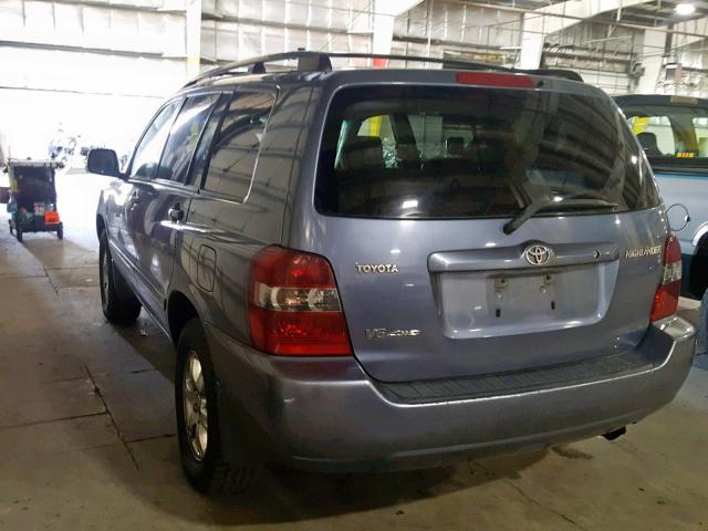 JTEEP21A640044932 - 2004 TOYOTA HIGHLANDER BLUE photo 3