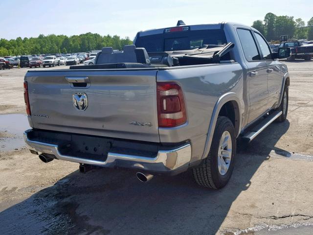 1C6SRFJTXKN662837 - 2019 RAM 1500 LARAM SILVER photo 4