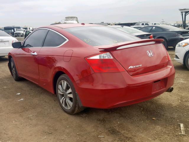 1HGCS12848A012305 - 2008 HONDA ACCORD EXL RED photo 3