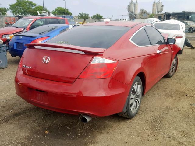 1HGCS12848A012305 - 2008 HONDA ACCORD EXL RED photo 4