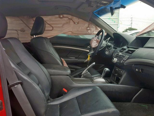 1HGCS12848A012305 - 2008 HONDA ACCORD EXL RED photo 5