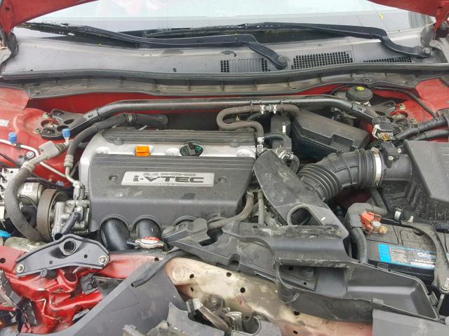 1HGCS12848A012305 - 2008 HONDA ACCORD EXL RED photo 7