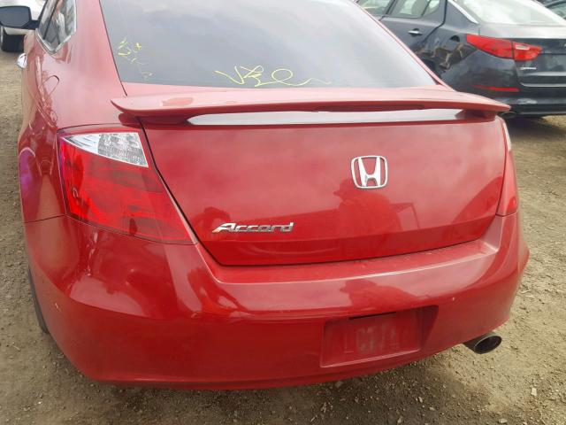 1HGCS12848A012305 - 2008 HONDA ACCORD EXL RED photo 9