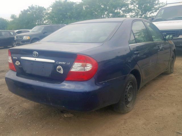 4T1BE30K04U276797 - 2004 TOYOTA CAMRY LE BLUE photo 4