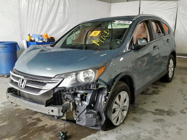 5J6RM4H77CL063842 - 2012 HONDA CR-V EXL BLUE photo 2