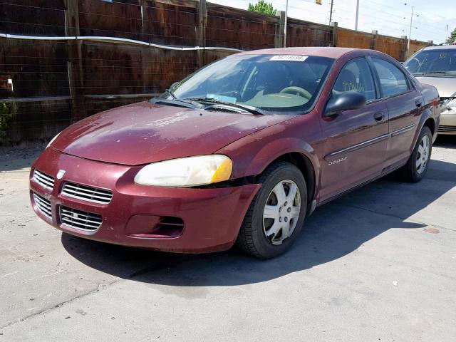 1B3EJ46XX1N528729 - 2001 DODGE STRATUS SE MAROON photo 2