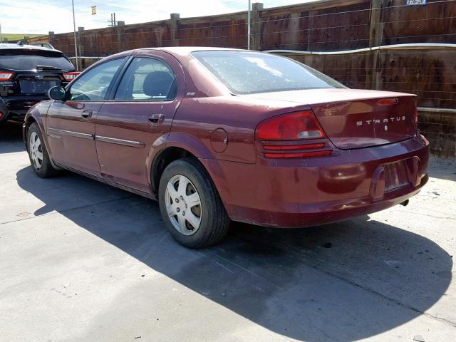 1B3EJ46XX1N528729 - 2001 DODGE STRATUS SE MAROON photo 3