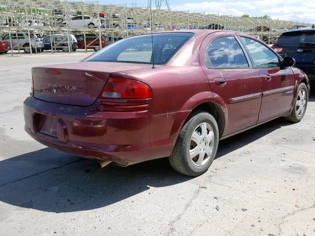 1B3EJ46XX1N528729 - 2001 DODGE STRATUS SE MAROON photo 4