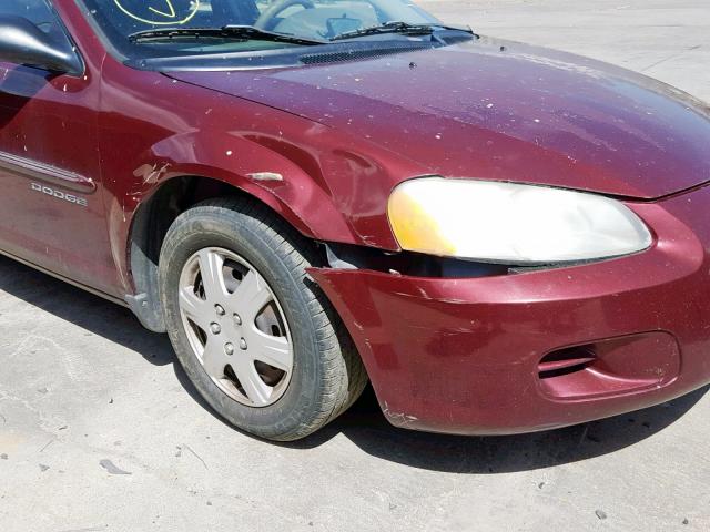 1B3EJ46XX1N528729 - 2001 DODGE STRATUS SE MAROON photo 9