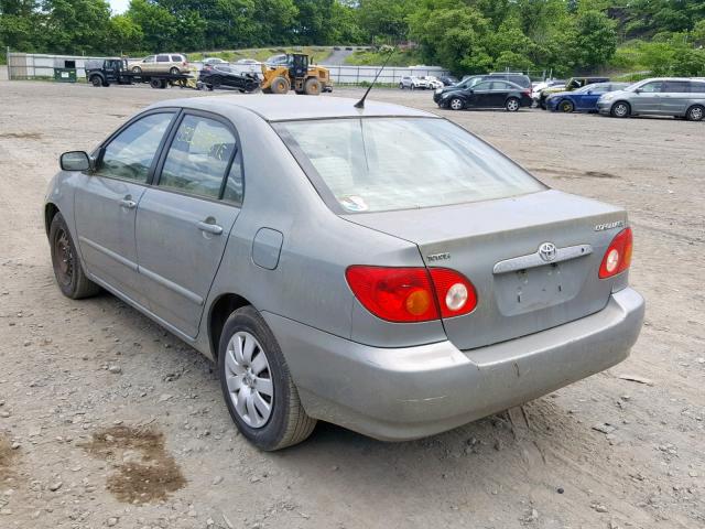 2T1BR38E33C147780 - 2003 TOYOTA COROLLA CE GRAY photo 3