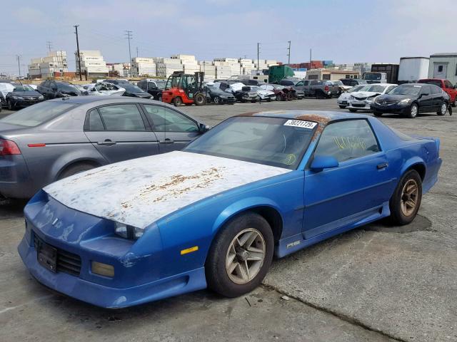 1G1FP23EXNL151337 - 1992 CHEVROLET CAMARO RS BLUE photo 2