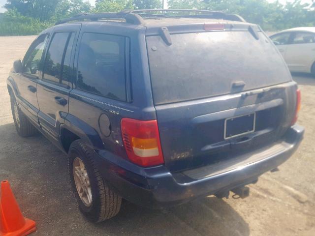 1J4GW58N3YC158444 - 2000 JEEP GRAND CHER BLUE photo 3