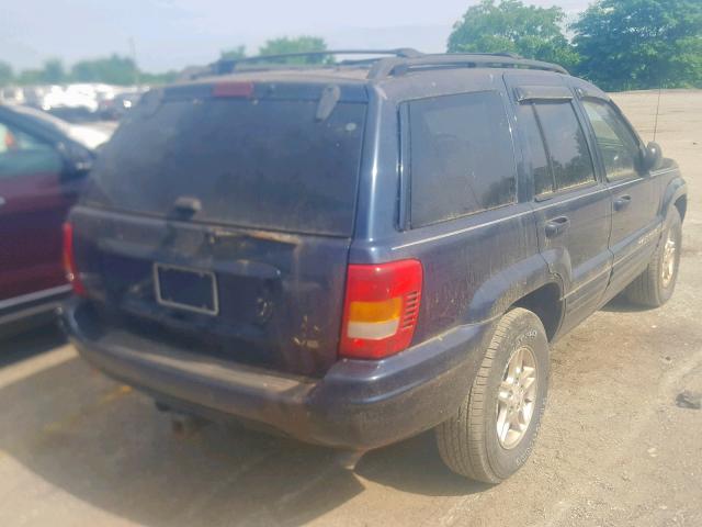 1J4GW58N3YC158444 - 2000 JEEP GRAND CHER BLUE photo 4