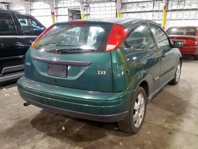 3FAFP3132YR241124 - 2000 FORD FOCUS ZX3 GREEN photo 4