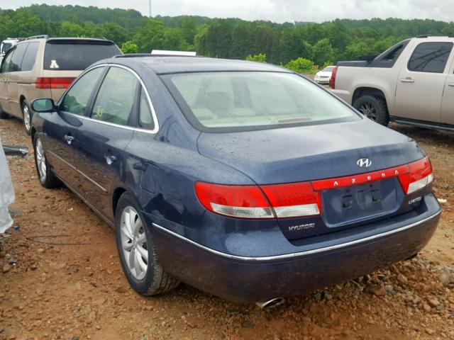 KMHFC46F46A044554 - 2006 HYUNDAI AZERA SE BLUE photo 3