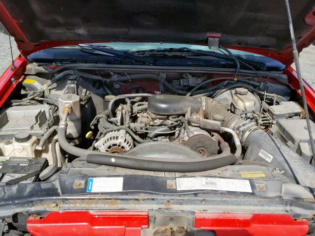 1GNDT13W51K199901 - 2001 CHEVROLET BLAZER RED photo 7