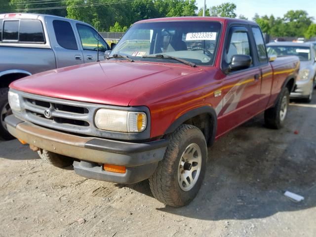 4F4CR17X2STM24512 - 1995 MAZDA B4000 CAB RED photo 2