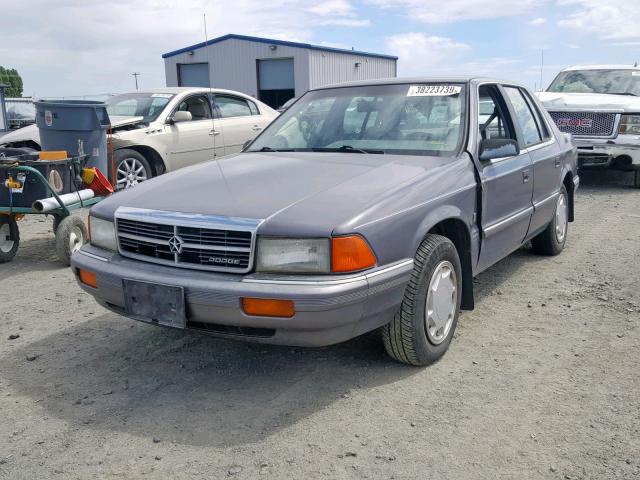 1B3XA4636MF542907 - 1991 DODGE SPIRIT GRAY photo 2