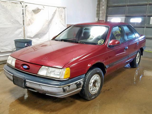 1FABP52U0KG270654 - 1989 FORD TAURUS GL MAROON photo 2