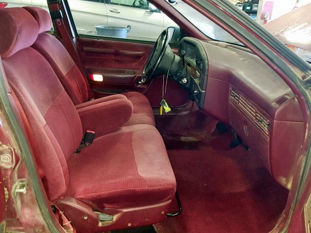 1FABP52U0KG270654 - 1989 FORD TAURUS GL MAROON photo 5