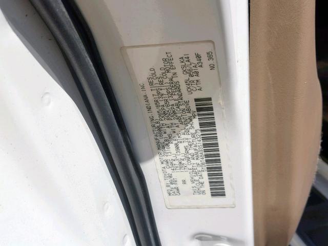 5TDBT48A93S143275 - 2003 TOYOTA SEQUOIA LI WHITE photo 10