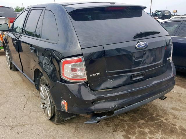 2FMDK3JC3ABB68619 - 2010 FORD EDGE SEL BLACK photo 3