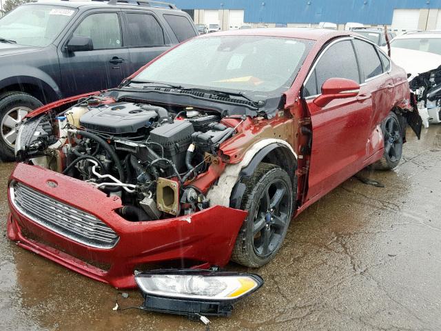 3FA6P0K95DR118459 - 2013 FORD FUSION TIT BURGUNDY photo 2