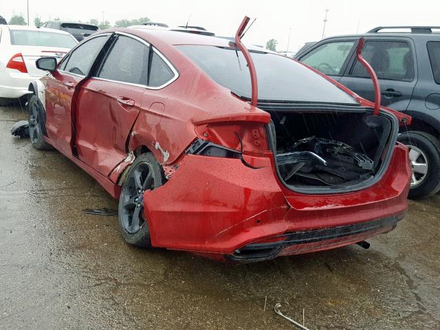 3FA6P0K95DR118459 - 2013 FORD FUSION TIT BURGUNDY photo 3