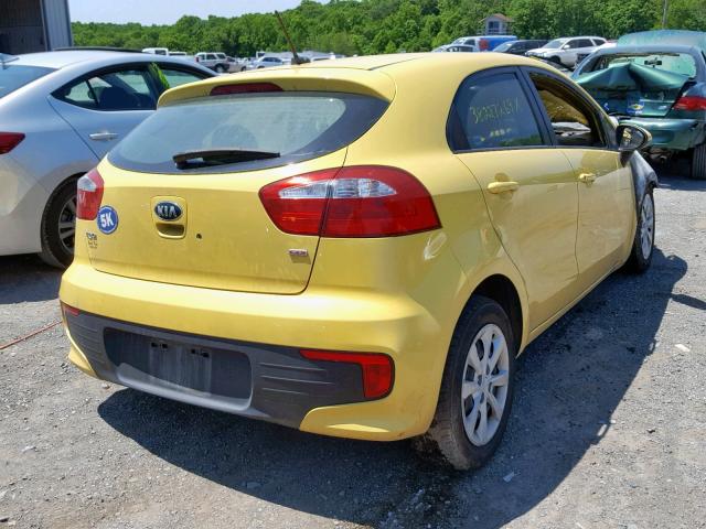 KNADM5A30G6584514 - 2016 KIA RIO LX YELLOW photo 4