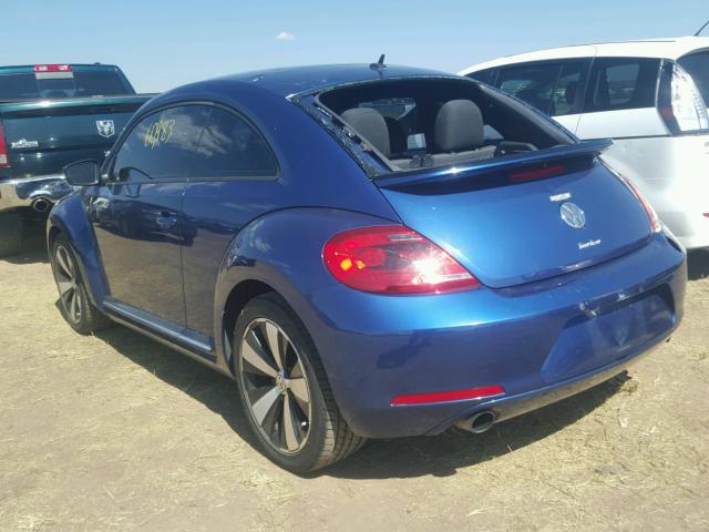 3VW4A7AT2CM657672 - 2012 VOLKSWAGEN BEETLE TUR BLUE photo 3