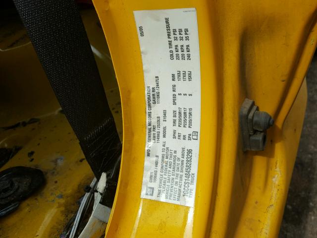 1GCCS148458283296 - 2005 CHEVROLET COLORADO YELLOW photo 10