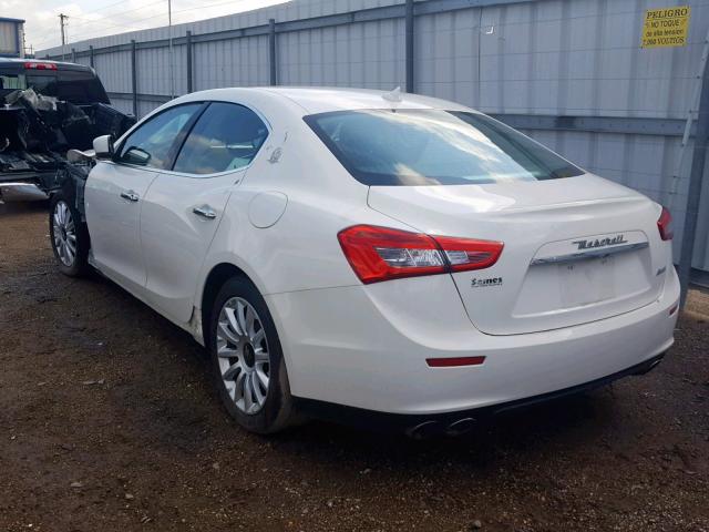 ZAM57XSA4E1091562 - 2014 MASERATI GHIBLI WHITE photo 3