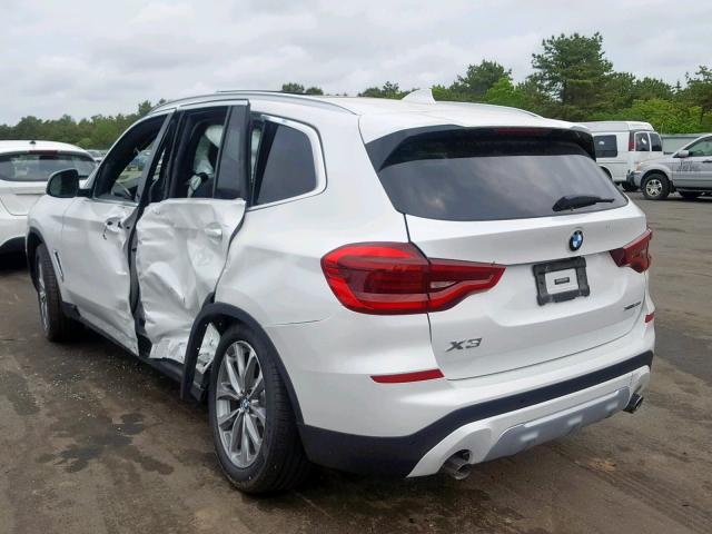 5UXTR9C59KLE15531 - 2019 BMW X3 XDRIVE3 WHITE photo 3
