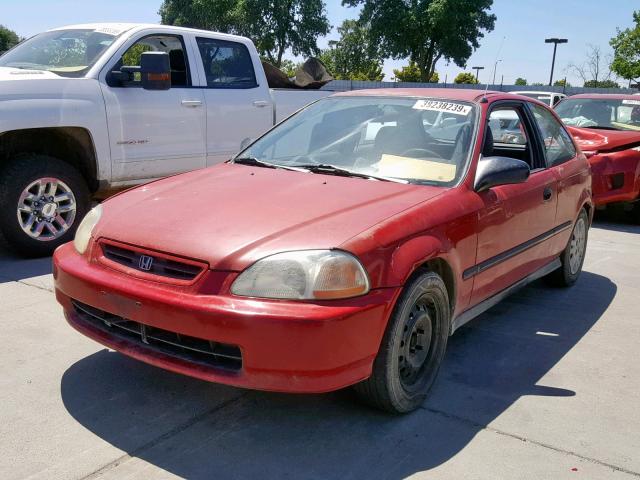 2HGEJ6341VH108779 - 1997 HONDA CIVIC DX RED photo 2