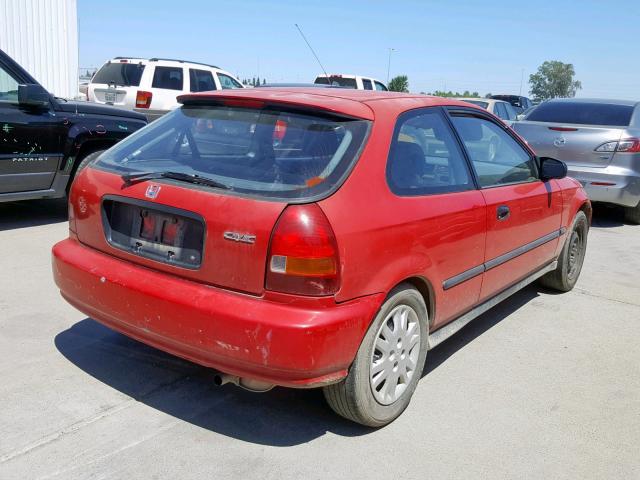 2HGEJ6341VH108779 - 1997 HONDA CIVIC DX RED photo 4