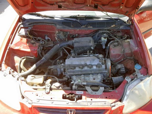 2HGEJ6341VH108779 - 1997 HONDA CIVIC DX RED photo 7