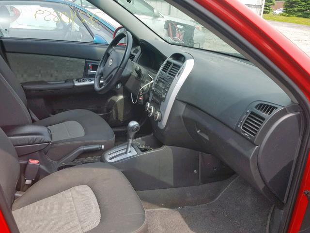 KNAFE242395025572 - 2009 KIA SPECTRA SX RED photo 5