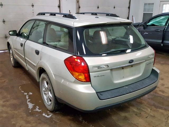 4S4BP61C076312144 - 2007 SUBARU LEGACY OUT TAN photo 3