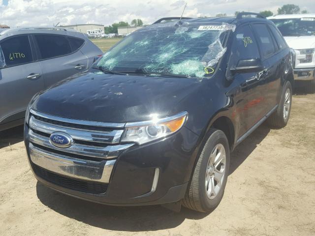 2FMDK3JC5EBB07147 - 2014 FORD EDGE SEL BLACK photo 2