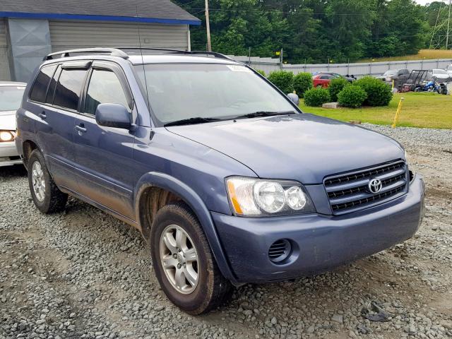 JTEGF21A220070243 - 2002 TOYOTA HIGHLANDER BLUE photo 1