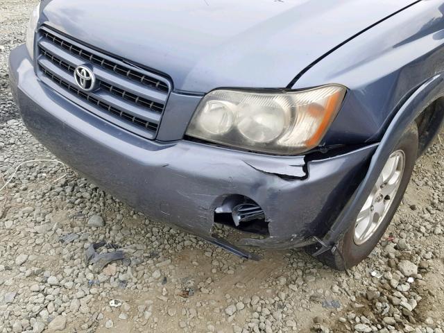 JTEGF21A220070243 - 2002 TOYOTA HIGHLANDER BLUE photo 9