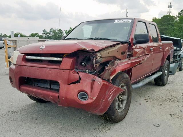 1N6ED27T84C400752 - 2004 NISSAN FRONTIER C RED photo 2