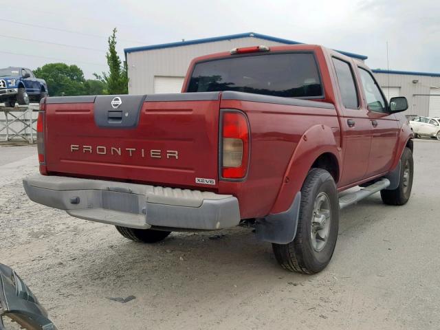 1N6ED27T84C400752 - 2004 NISSAN FRONTIER C RED photo 4