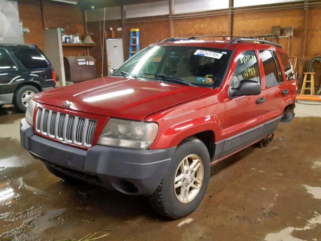 1J4GW48S14C331159 - 2004 JEEP GRAND CHER RED photo 2