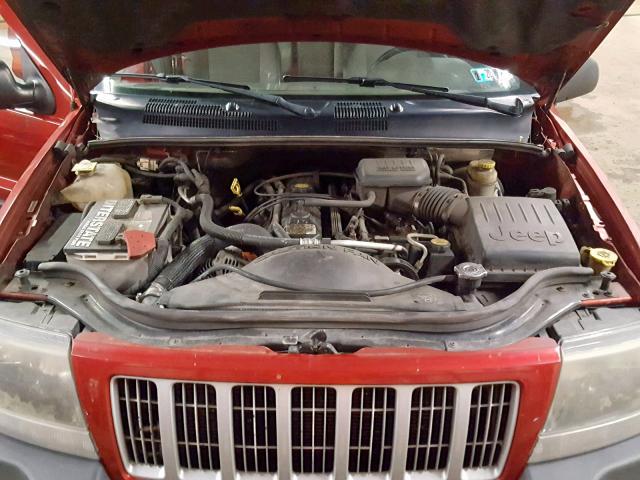 1J4GW48S14C331159 - 2004 JEEP GRAND CHER RED photo 7