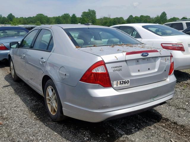 3FAHP0GA4AR178904 - 2010 FORD FUSION S SILVER photo 3