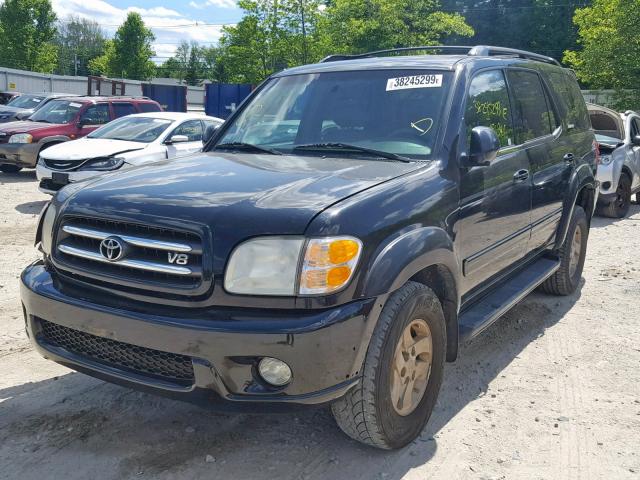 5TDBT48A82S093127 - 2002 TOYOTA SEQUOIA LI BLACK photo 2